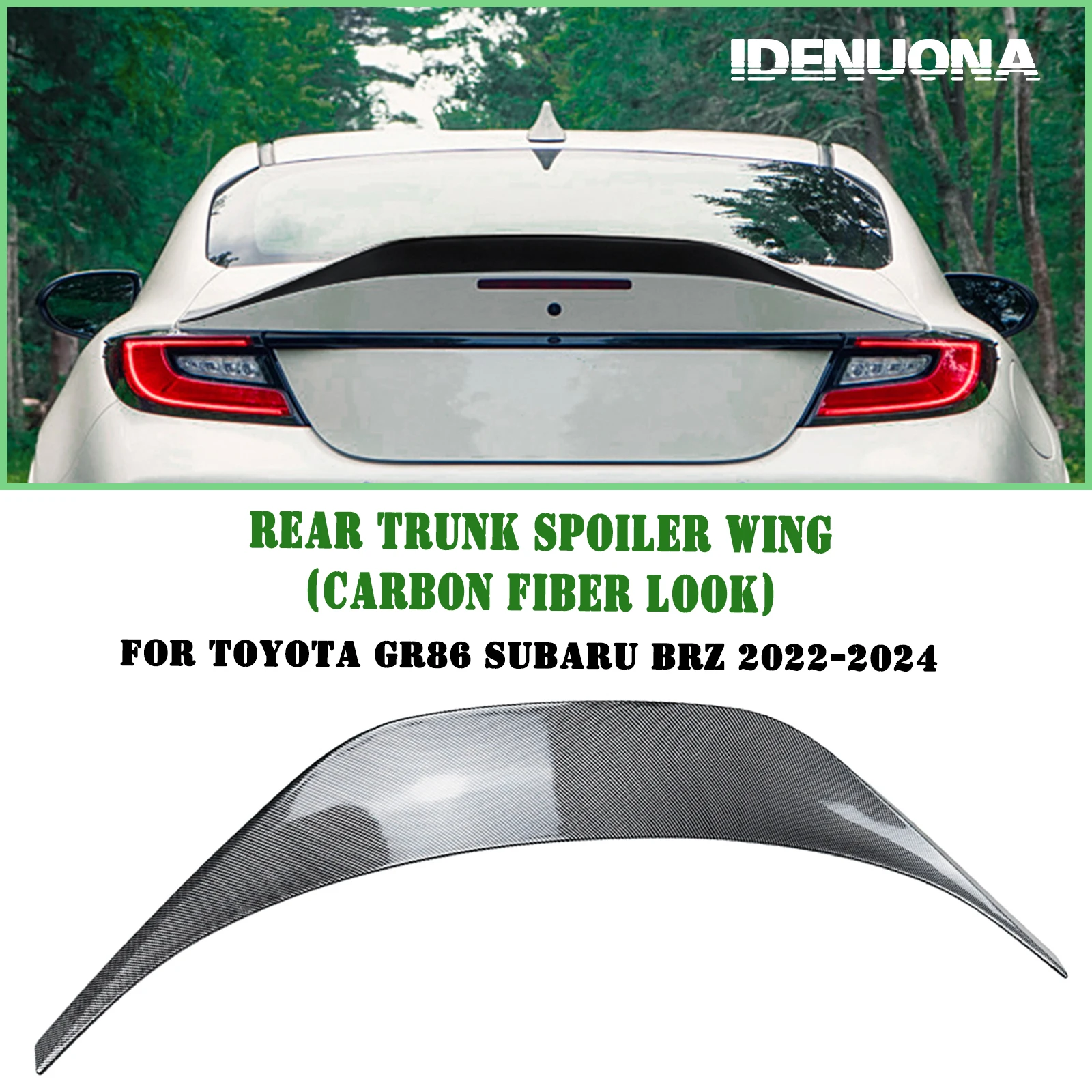 

For Toyota GR86 Subaru BRZ 2022-2024 Rear Trunk Lid Spoiler Wing Lip Carbon Fiber Look/Gloss Black Car Tail Tailgate Splitter