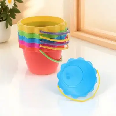 6個入りビーチサンドバケツ-多用途で頑丈な屋外用バケツ-砂遊び-水運搬-氷保管-掘削-ポータブル-軽量-家族向け