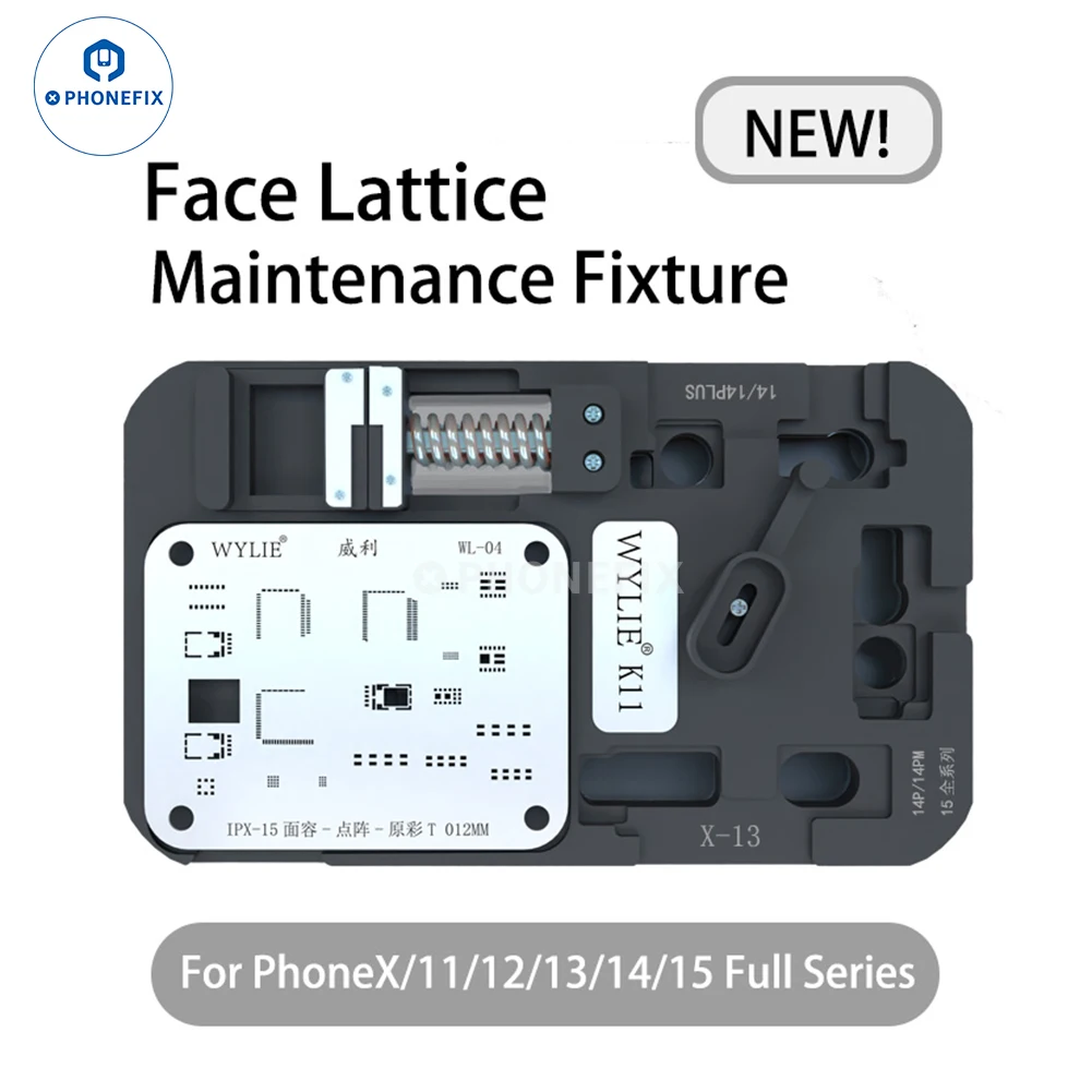 WYLIE K11 Dot Matrix Lattice Maintenance Fixture for IPhone X-15 Pro Max Face ID True Tone Repair 0.12mm Reballing Stencil Tool