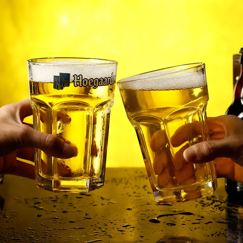 3L Fugua White Craft Beer Glass Heat Resistant Explosive Proof Large Hexagonal Pint Glass Chinese Style Pure Color Beer Cup