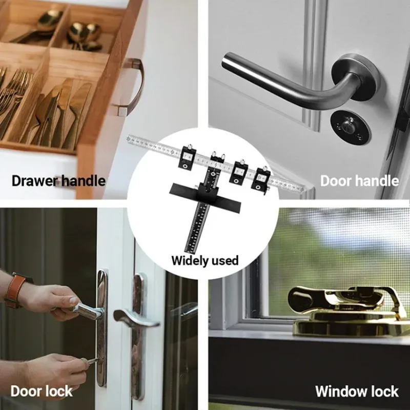 

Woodworking Tools Cabinet Hardware Jig Tool - Drill Template Guide for Door and Drawer Handle + Knob + Pull Installation Tools