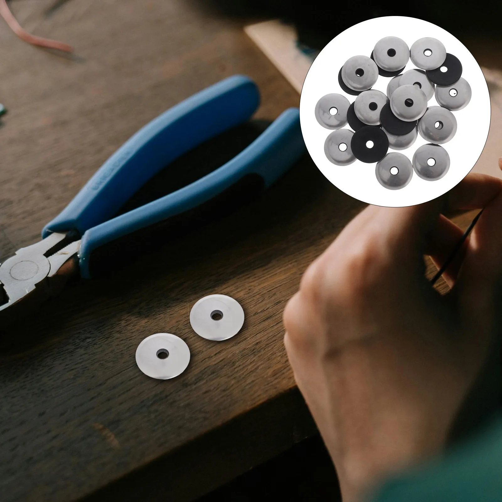 

20pcs Stainless Steel Washers Set Waterproof Seal Washer Resistant Round Gaskets For Automotive Equipment