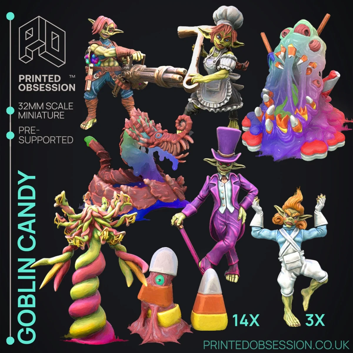 

Мини-доска DND Game Battle Chess 3D-печать Медовая фабрика Чарли Гоблин Конфеты Слизь Базилиск Мимические конфеты DND Шахматная модель