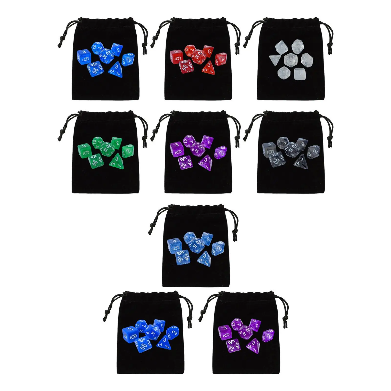 Portable Polyhedral Dices Role Playing Game Dices Multicolour Dices Set for Party Game