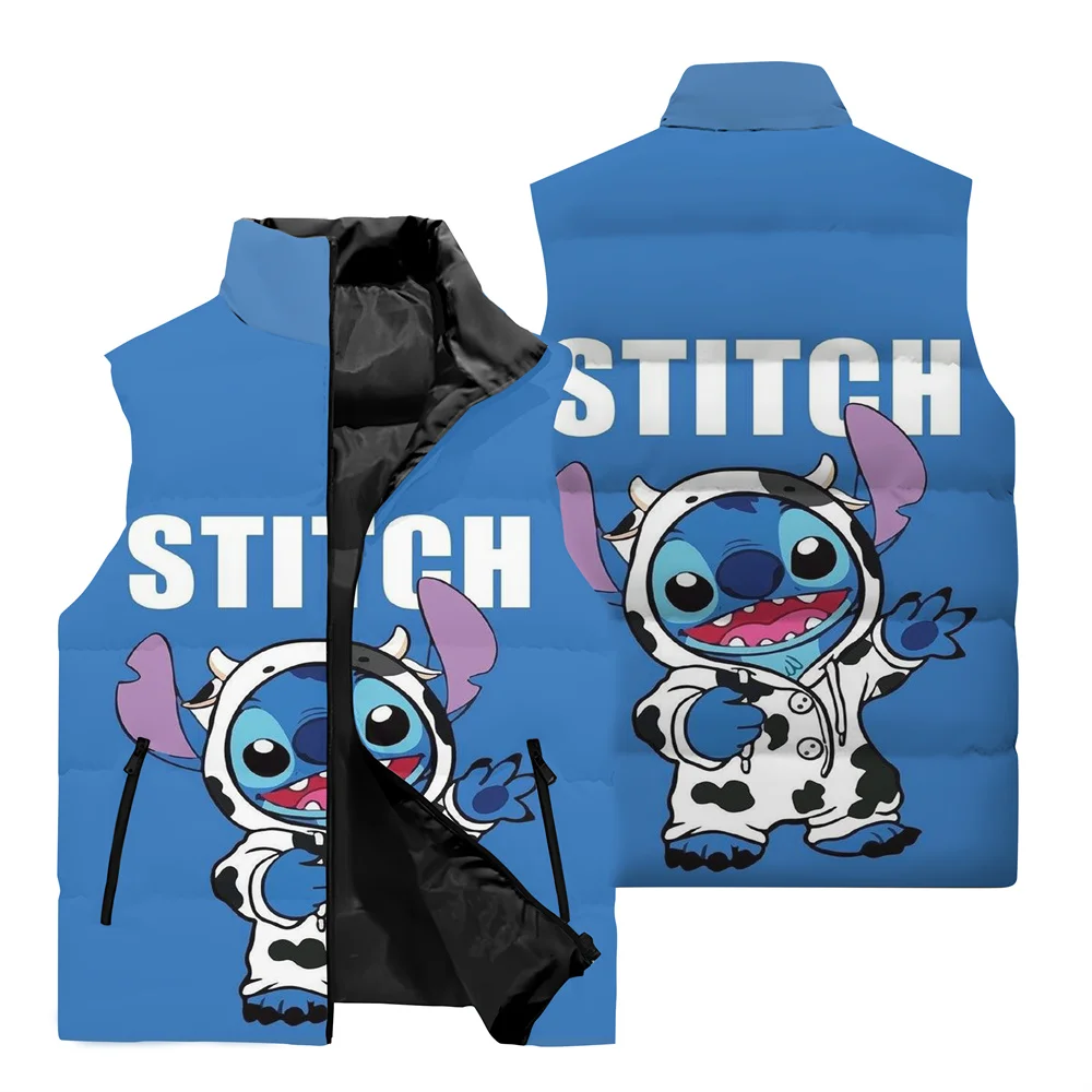 Funny Disney Stitch 3D Printed Jacket Vest Men\'s Fashion Jacket Windbreaker Outdoor Sports Party Men\'s Casual Sleeveless Jacket