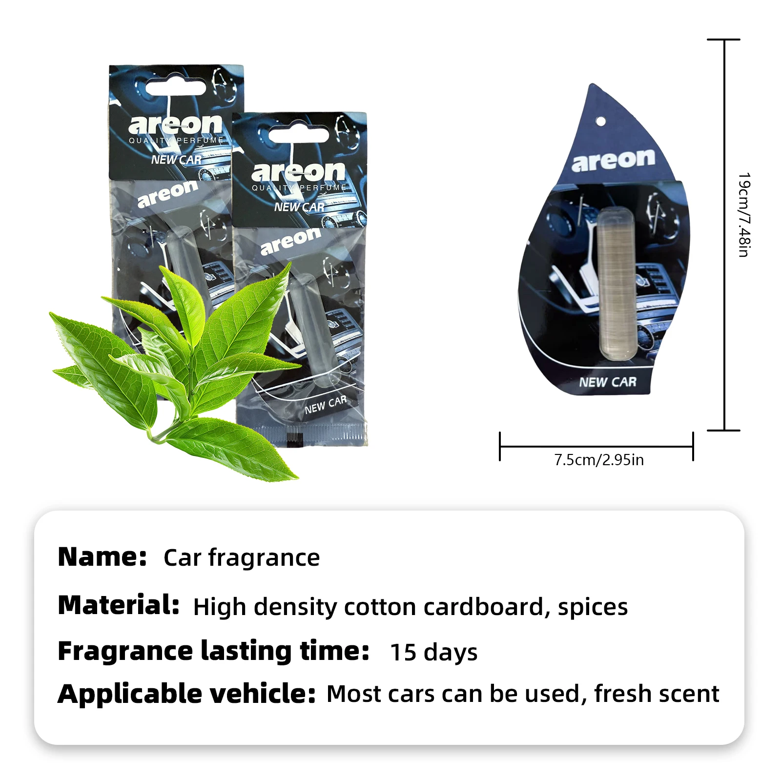 Areon 5/20 قطعة معطر هواء جديد للسيارة، ورق معطر للشاي الطبيعي، نوع معلق مثبت على السيارة، ملحقات السيارة الداخلية #2