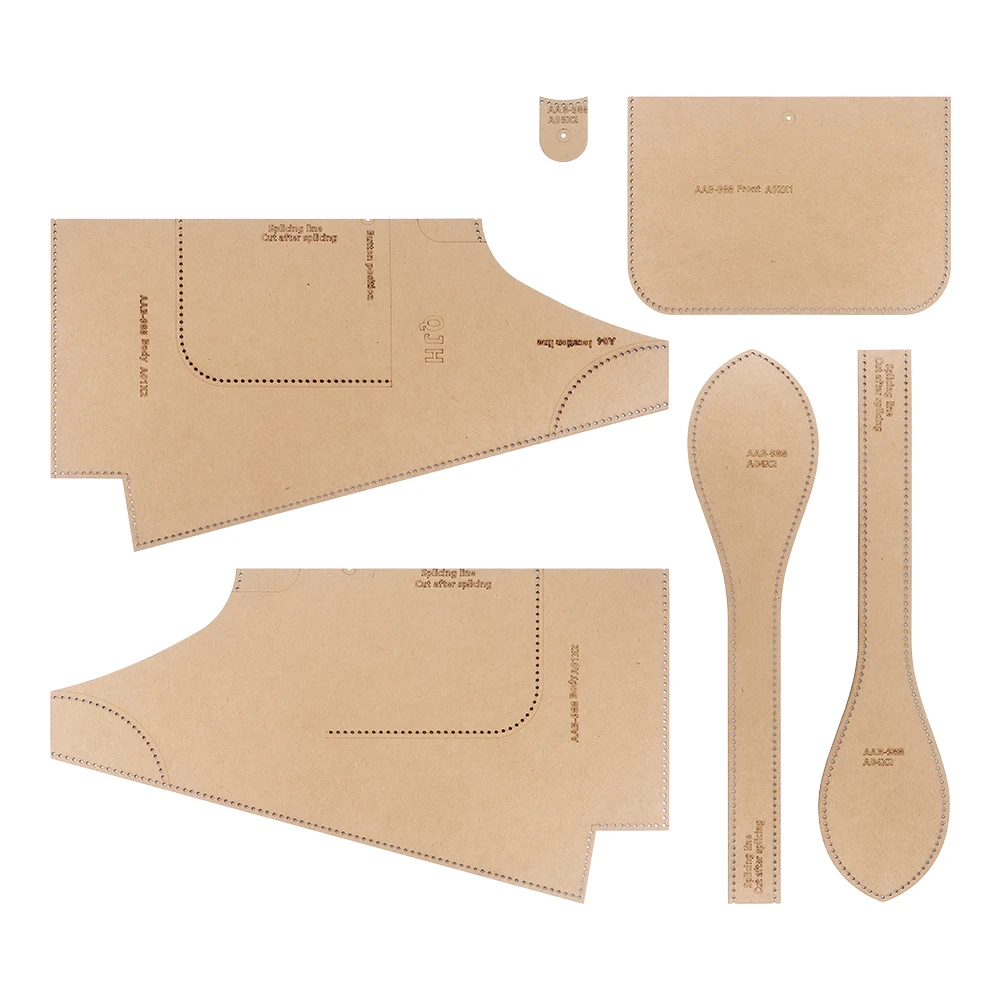 DIY Women's Tote Bag Making Stencils, Large Capacity Shoulder Crossbody Bag Kraft Paper Templates, DIY Leather Craft Patterns