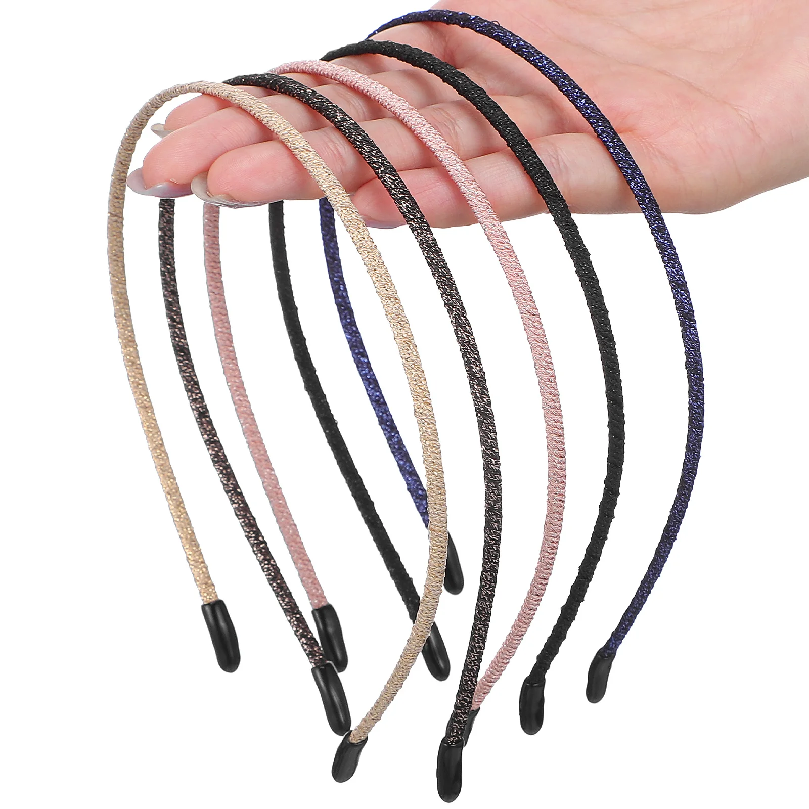 5Pcs Thin Cloth Covered Retro Headbands for Women Girls Strong Non-Deforming Hair Clasp for Makeup Face Washing