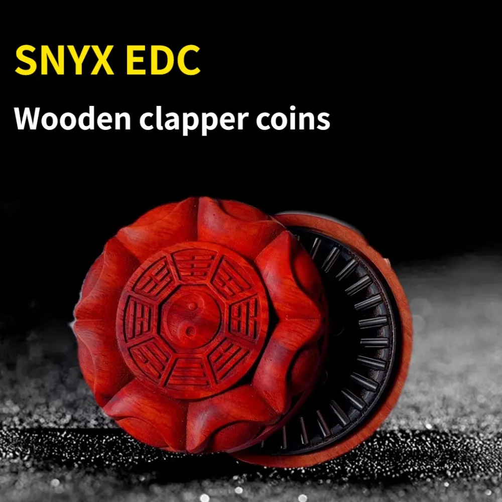 

Механическая вращающаяся игрушка-антистресс SNYX EDC «Восемь направлений богатства» из сандалового дерева с маленькими листьями, с выдвижным механизмом