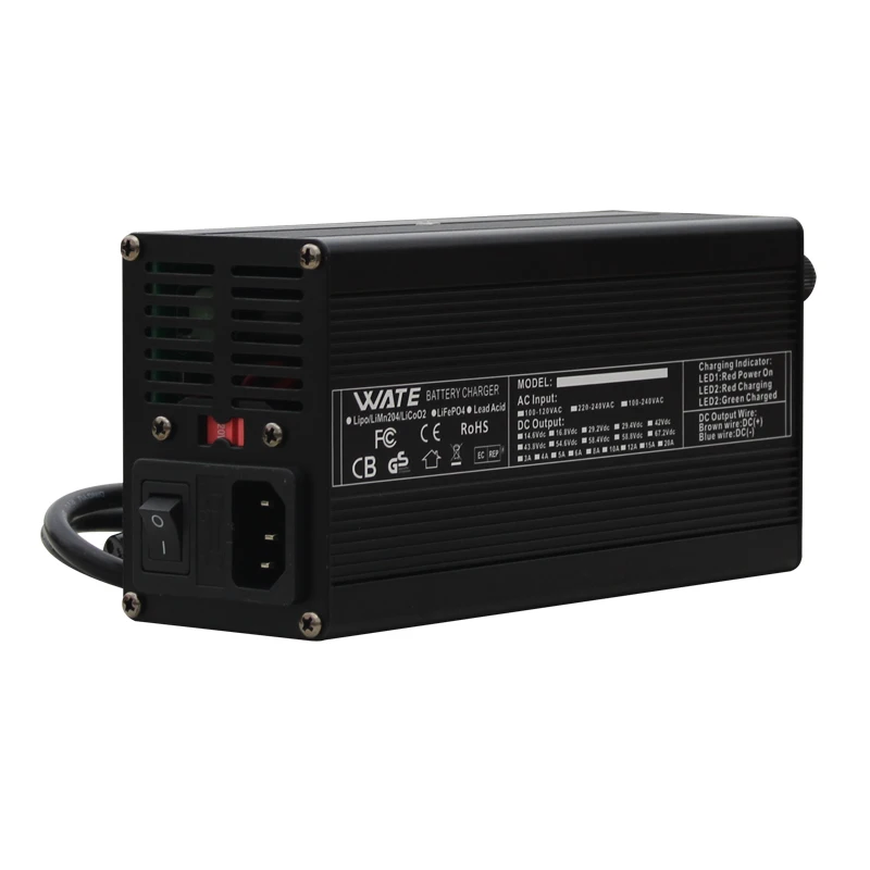 14.6V 20A Charger 4S 14.4V LiFePO4 Battery Smart Charger High Power With Fan Aluminum Case