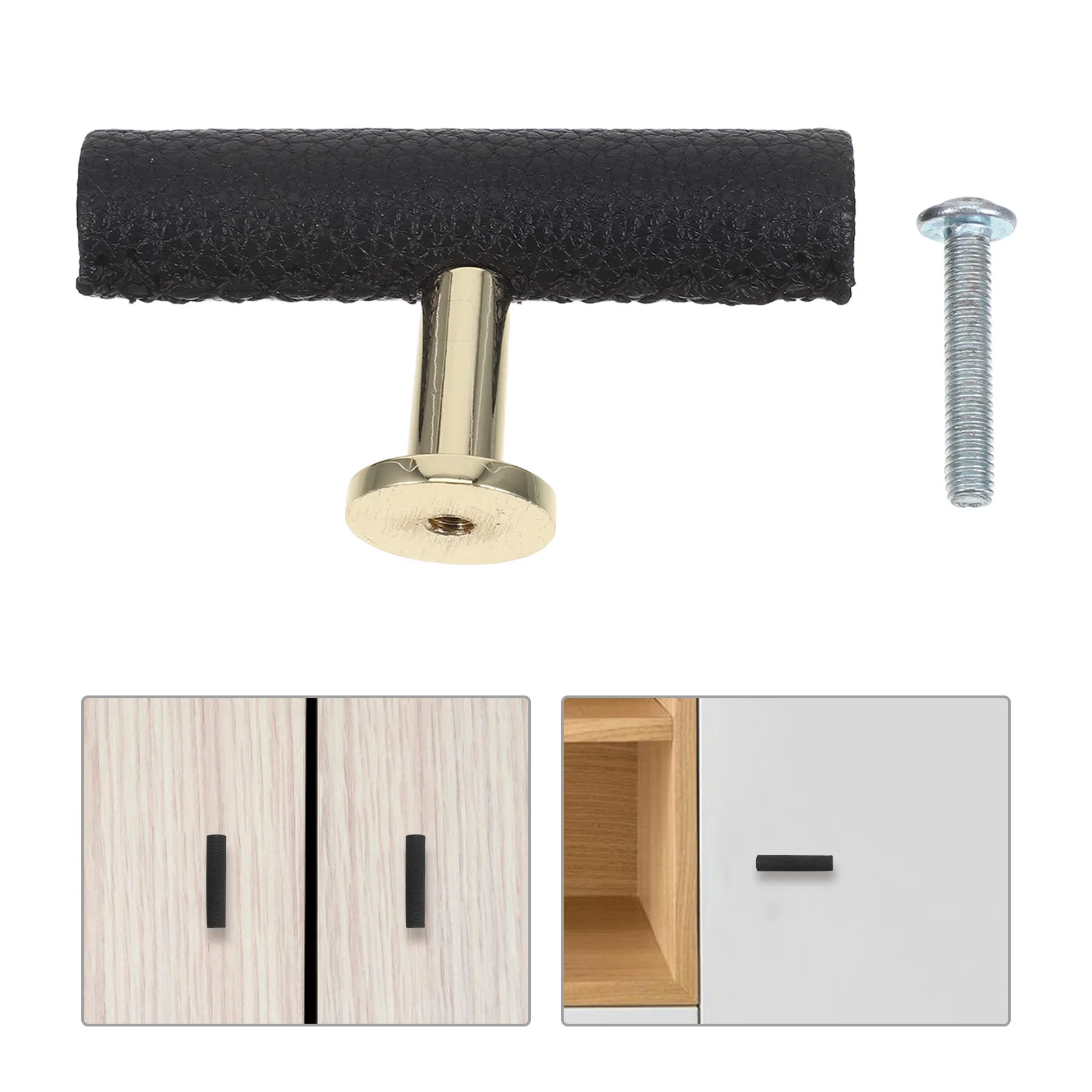 

T Shaped Drawer Pull Zinc Alloy Pu Cabinet Handle For Kitchen Office Wardrobe Dresser Vanity Furniture