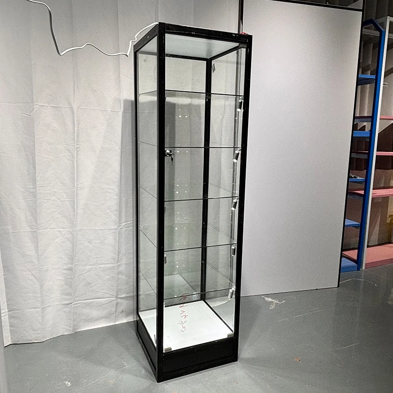 Keway Full Vision View Aluminum Frame Glass Display showcase Glass Cabinet Vertical showcase