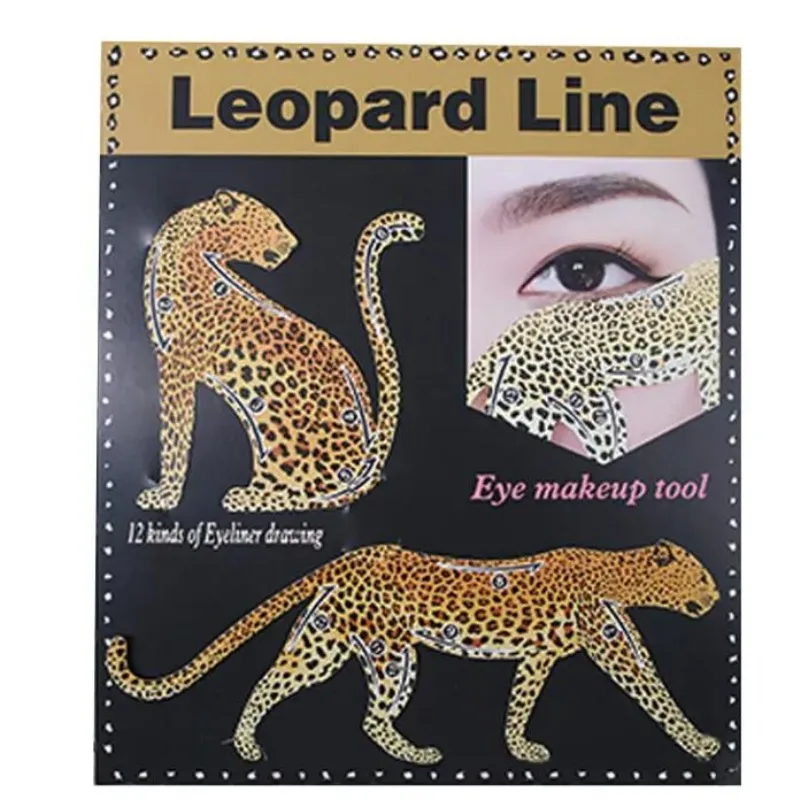 Plantillas de Delineador de Ojos de leopardo, modelo moldeador de plantilla de ojos, fácil de maquillar, línea de gato, delineador de ojos, tarjeta de sombra de ojos, herramienta de maquillaje