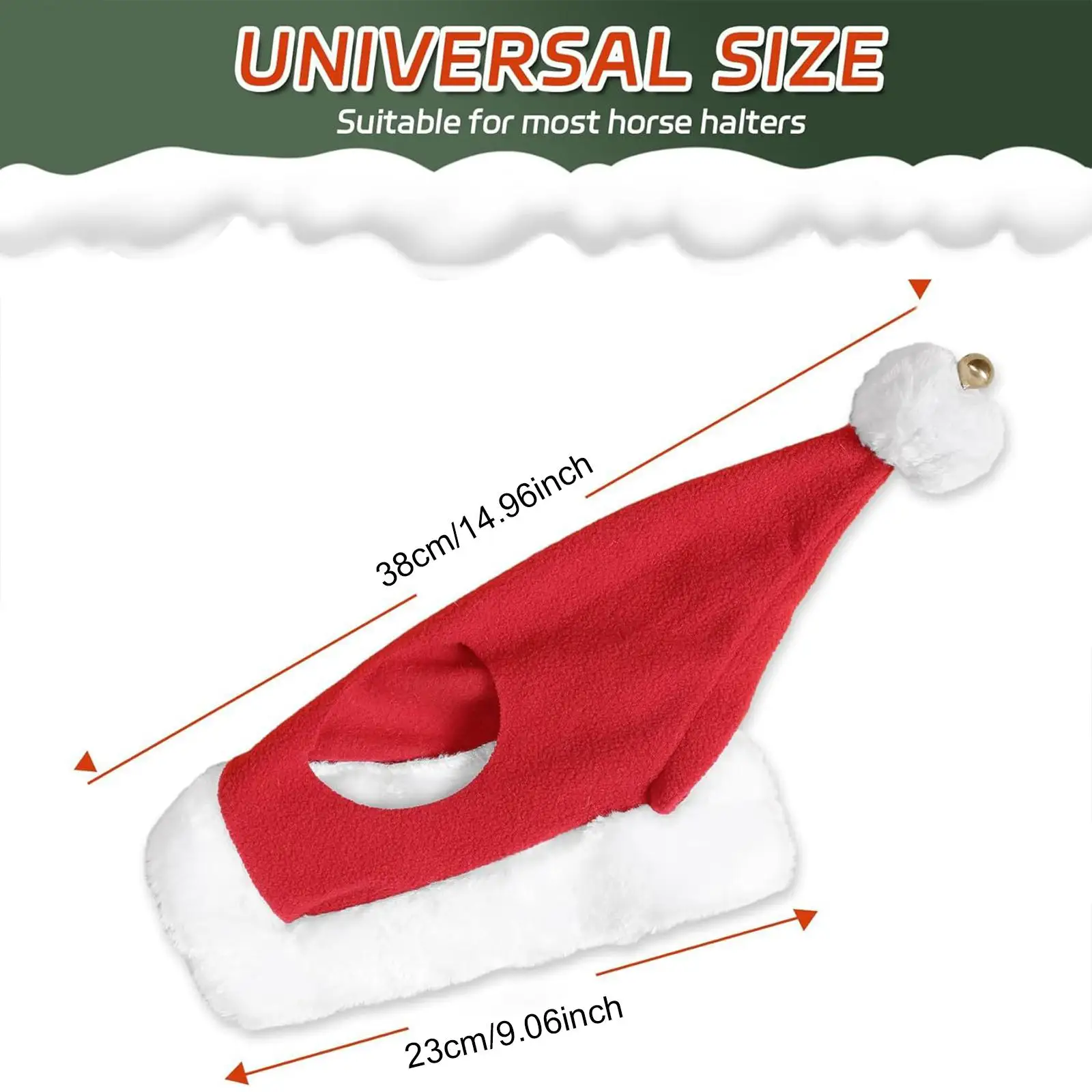 قبعة سانتا بونيه على شكل أذن الحصان لمستلزمات حفلات عيد الميلاد #6