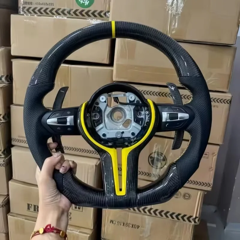Car Steering Wheel Carbon Fiber Leather For BMW FSeries F10 F30 F31 F32 F20 E92 E60 X6 E71 X5 E70 M3 M4 M5 Interior Accessories
