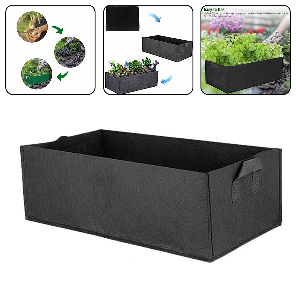 Bolsa de Cultivo Rectangular de Fieltro para Jardín, Maceta de Vivero para Plantas, Contenedor para Cultivo de Verduras, Tomates y Patatas