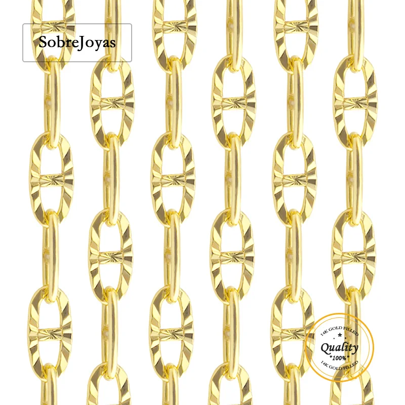 

Цепочка маркировщика, заполненная золотом 14 карат 2,3x4,7 мм, цепочка маркировки звездообразования