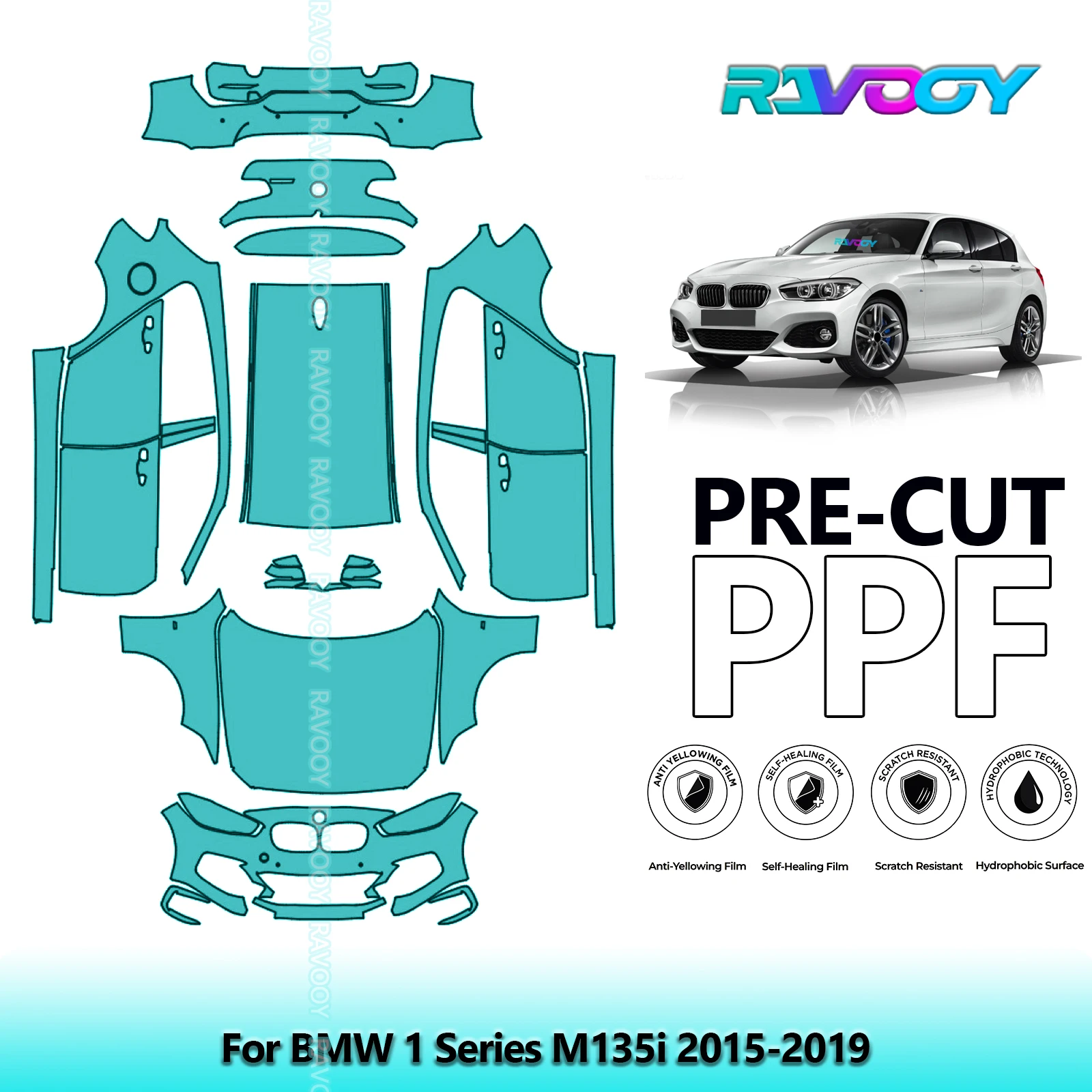 

Car Precut PPF Paint Protection Film Full Vehicle For BMW 1 Series M135i 2015-2019