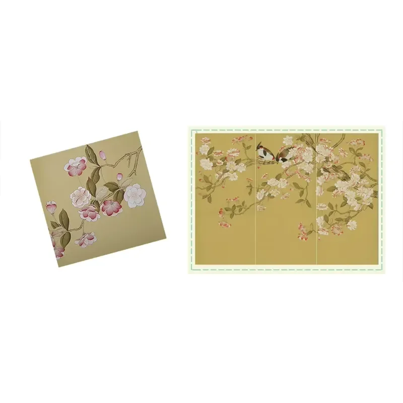 Classic Flowers Oriental Style Embroidery Wall Paper 3D