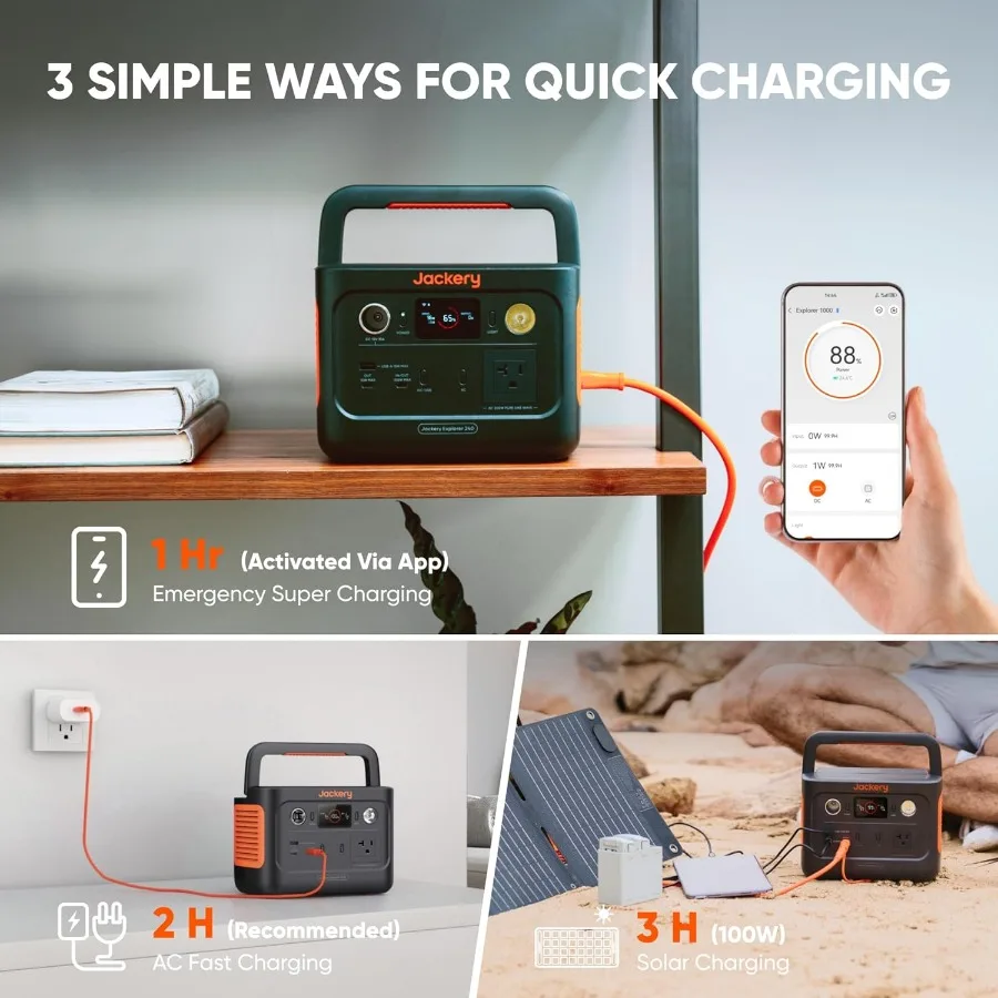 Jackery Explorer 240 v2 محطة طاقة محمولة 256Wh LiFePO4 بطارية مع مخرج 300 وات تيار متردد/100 وات USB-C شحن سريع 1 ساعة متعدد الاستخدامات #5