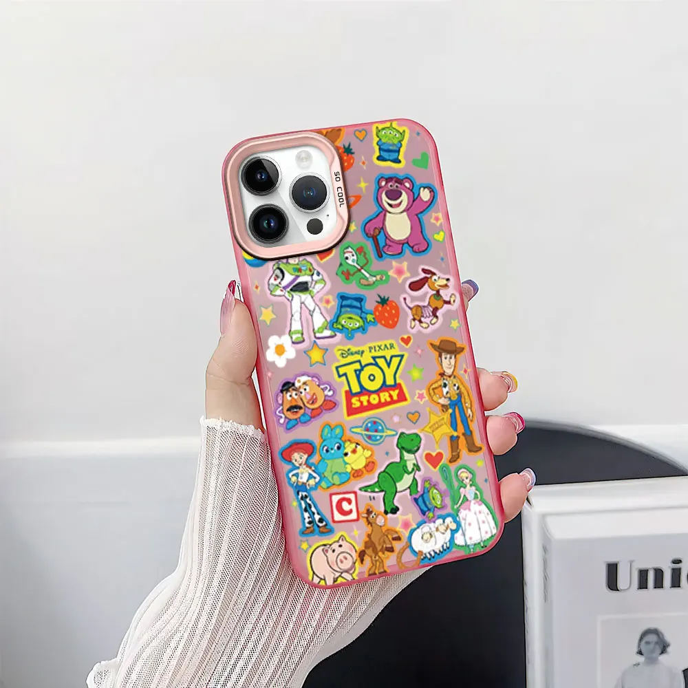 Phone Case for iPhone 12 11 13 14 15 16 Pro Plus IMD Plating Cover MINISO Cartoon Toy Story Alien Buzz Lightyear