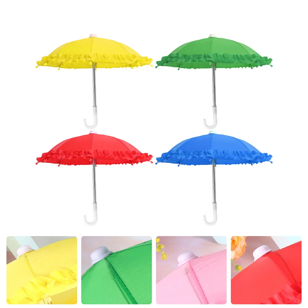 4 Pcs Lace Toy Umbrella Chinese Little Prince Model Accessories Photo Prop Cute Mini Ceiling Decor Models Beach