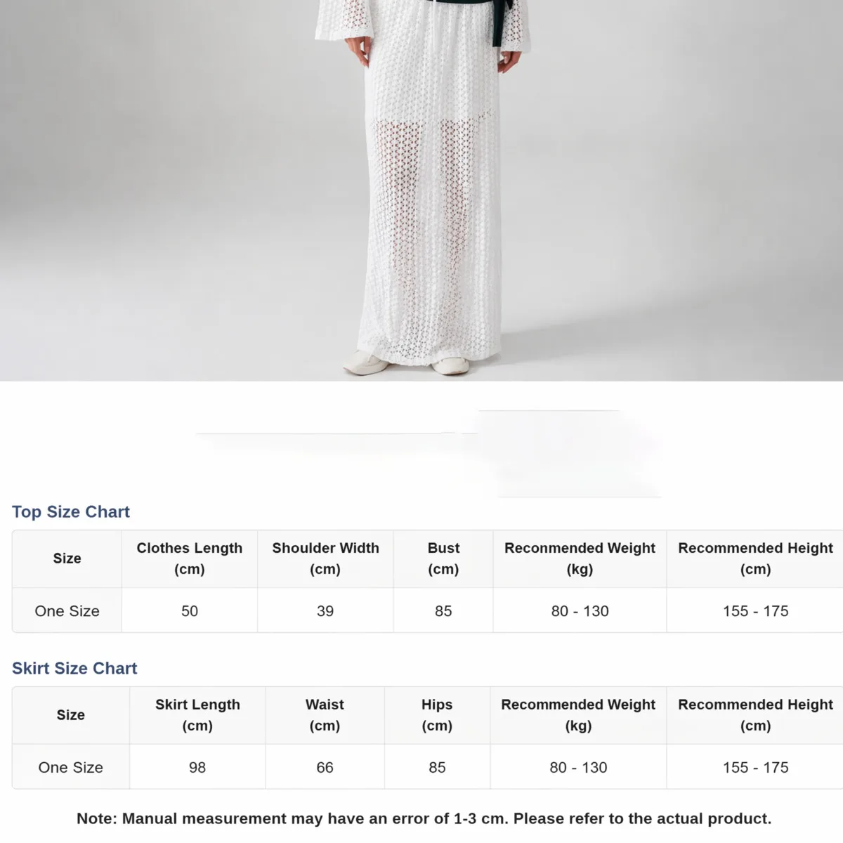IG 2026 Women's Hollow Out Knit Two Piece Set, Flare Sleeve Cropped Top & Drawstring Waist Maxi Skirt With Bow Belt Matching view 6