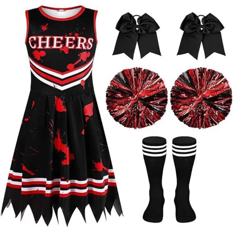 Children's Performance Suit Skull Print Sleeveless Vest Halloween Party Dance Suit Performance Suit