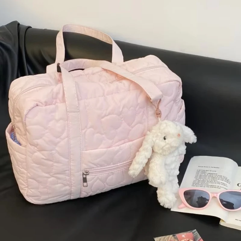 

Casual Underarm Bag Travel Luggage Bag Korean Style Solid Color Mommy Bag Tote Bags Heart Travel Storage Bags Women bolsas
