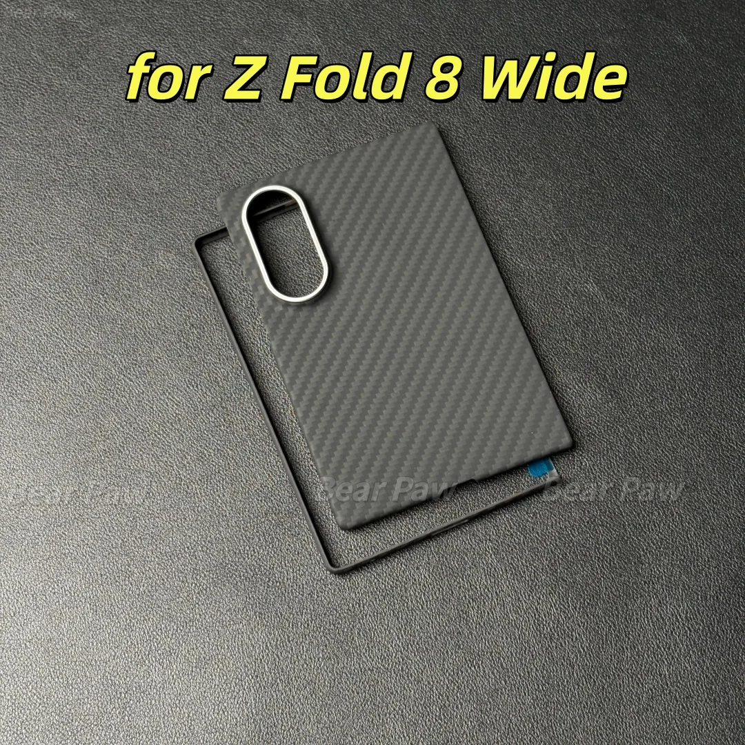 For Samsung Z Fold 8 Wide Real Carbon Fiber Magnetic Case Aramid Carbon Fiber Cases for Z Fold 8 Wide with Metal Lens Protection