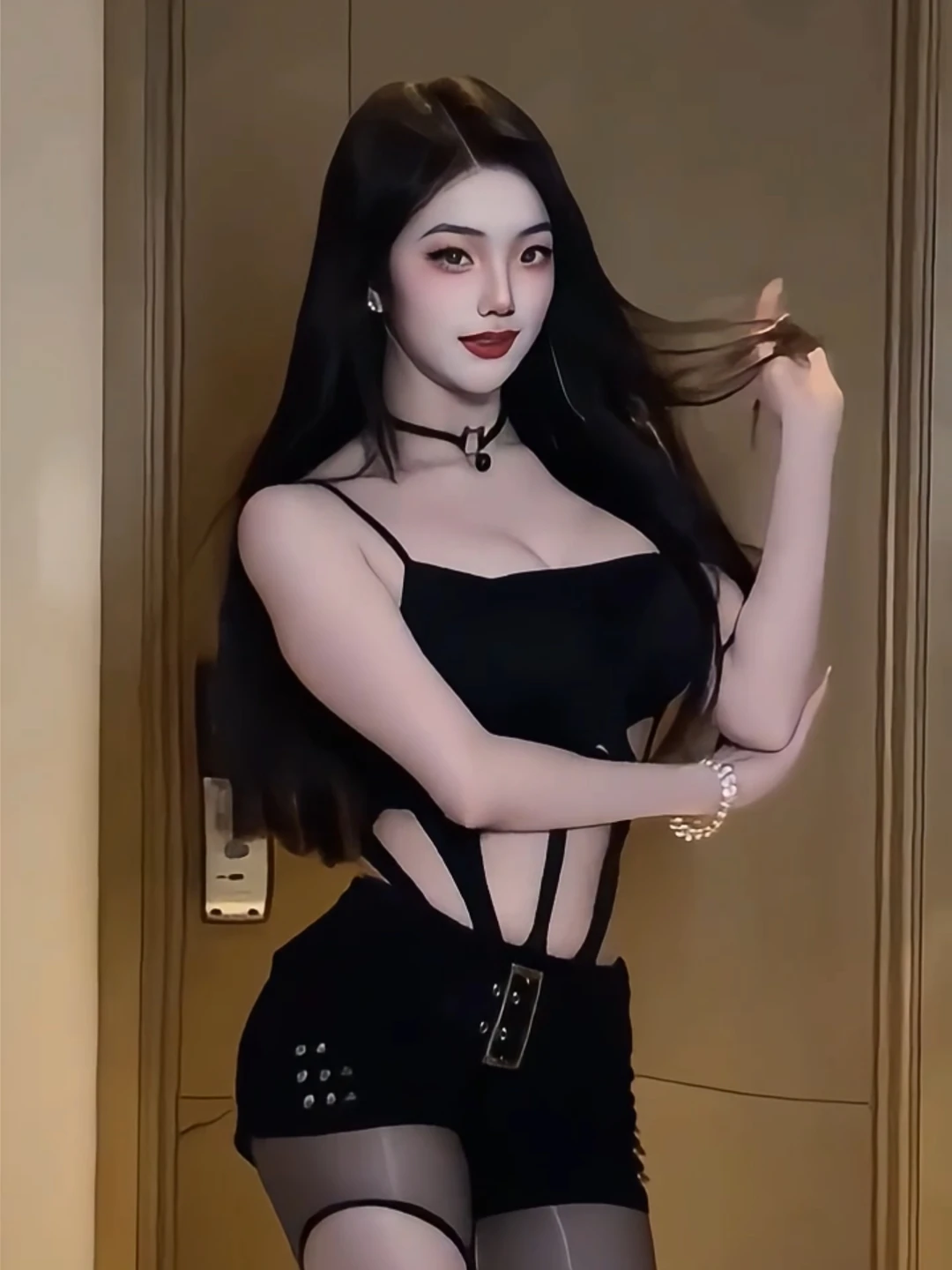 Sexy oco para fora bla bodysuit ort calças conjunto de duas peças revelar figura cintura baixa ort comprimento v ne scela para o inverno