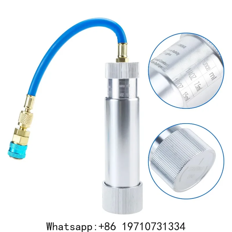 1/4in SAE Oil Injector Oil Injector Refrigerant Injector 1/4in SAE Connector 2oz for R134A R410A R22 R12