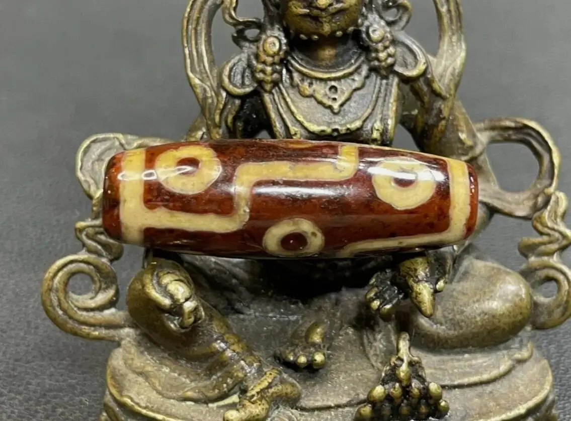 Tibetan Nepalese Himalayan Ancient agate Old Dzi Talisman 9 Eye Beads Amulet