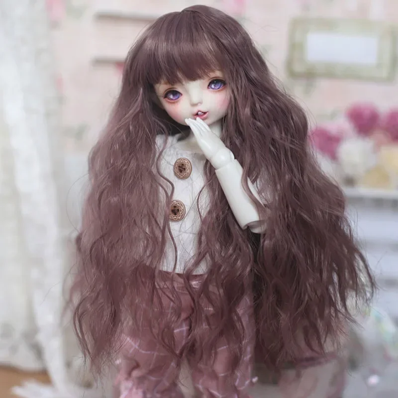 1/3 1/4 1/6 1/8 1/12 BJD doll hair OB11 clay doll with high temperature fiberbangs roll long doll wig 25 color