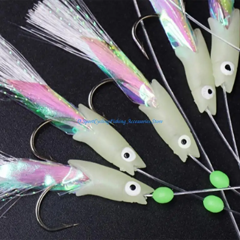 

Fishings Lures Baits Fish Rig, Glows Fishhooks Fishing Hook for Salt/Freshwater