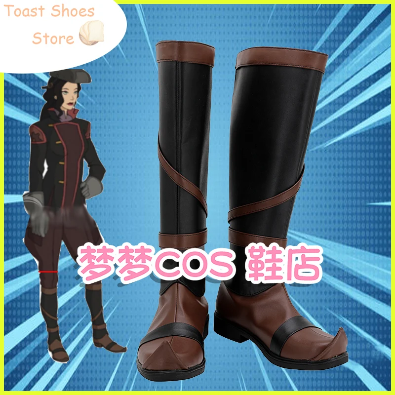 Asami Sato Cosplay Shoes Halloween Carnival Boots Anime Cosplay Leather Shoes Cosplay Props Costume Prop