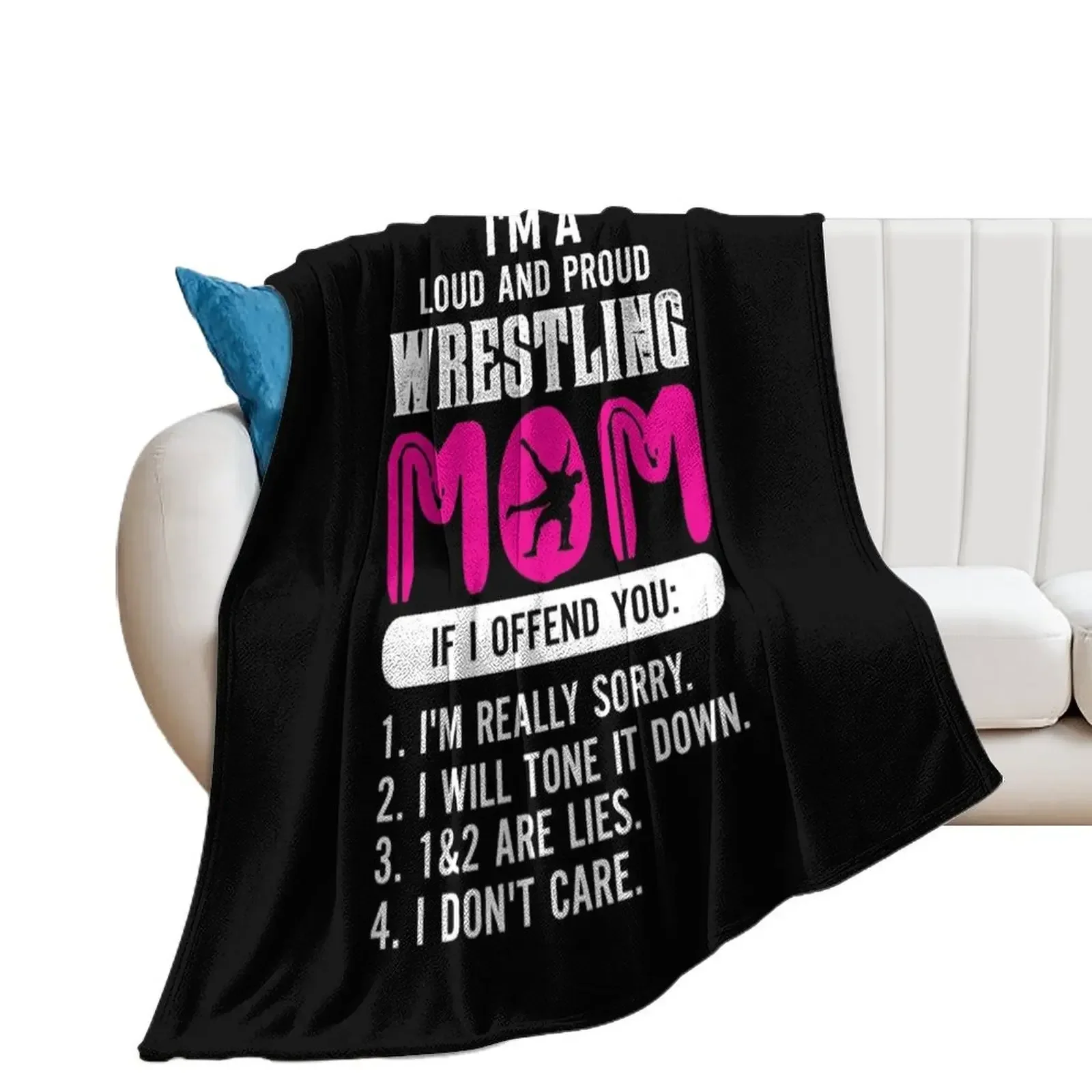 

Loud And Proud Wrestling Mom Throw Blanket For Sofa Thin Weighted wednesday Warm Blankets