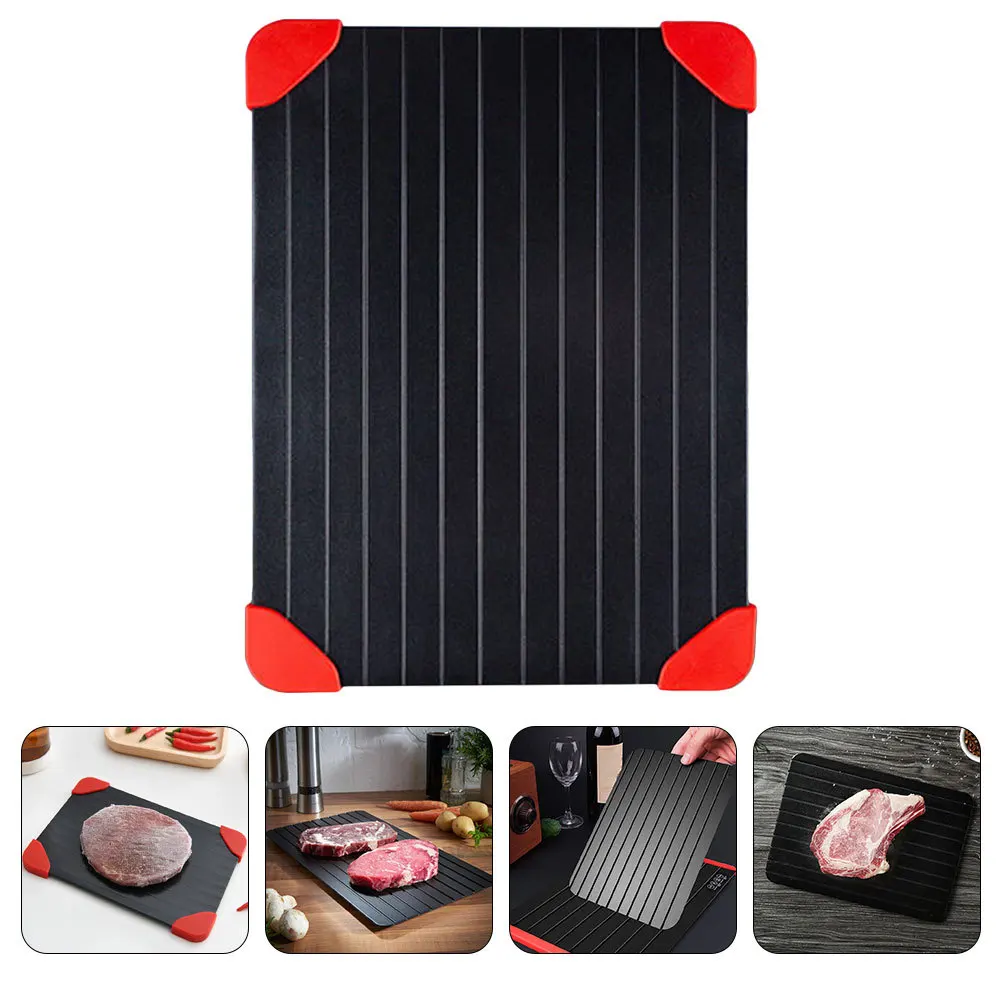 

Лоток для оттаивания мяса, доска для быстрого размораживания, алюминиевый сплав, силиконовый материал, можно мыть в посудомоечной машине, кухонный инструмент