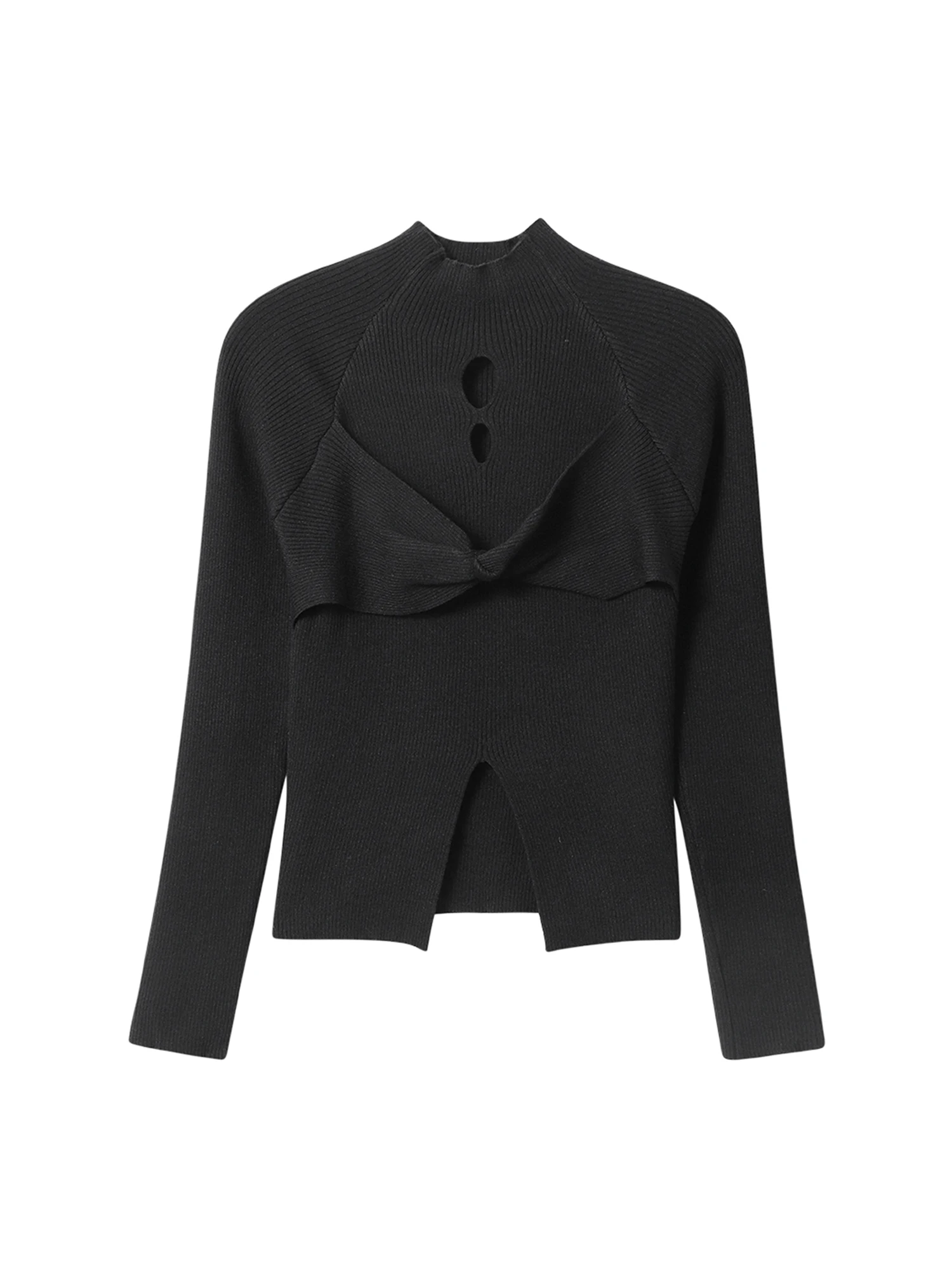 

Women's Black Gothic Emo Knit Pullover Sweater 2000s Vintage Korean Style Long Sleeves Cozy Cashmere Sweater For Women Clothes