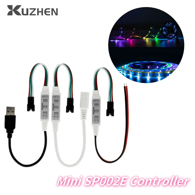 

Мини-контроллер SP002E для Пиксельной светодиодной ленты, USB 3, 4 клавиши, Светодиодная лента, музыка, Bluetooth