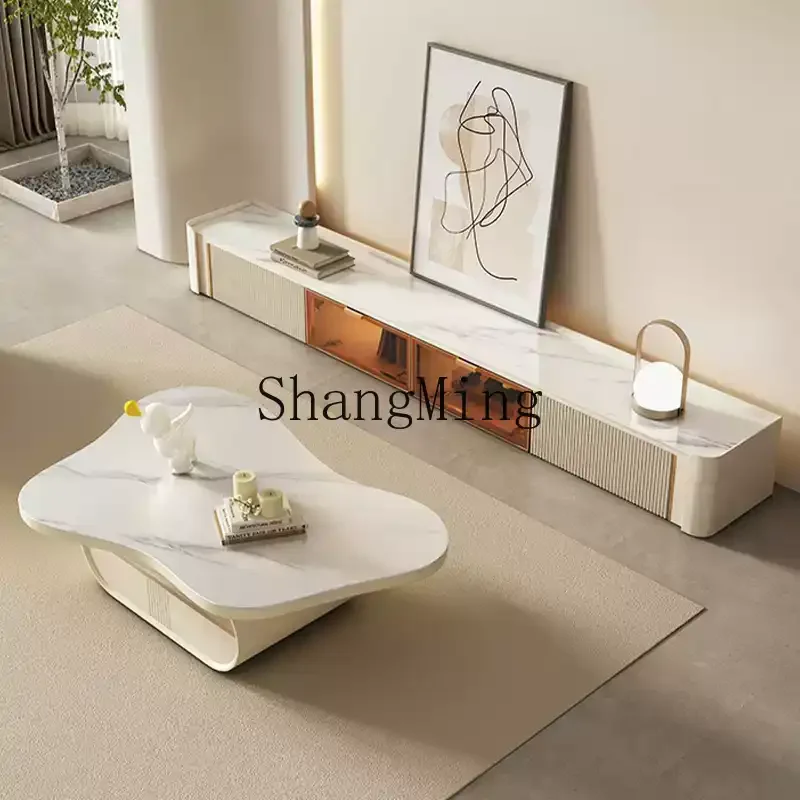 SM new wind cloud coffee TV cabinet combination small apartment living room high value coffee table storage cabinet