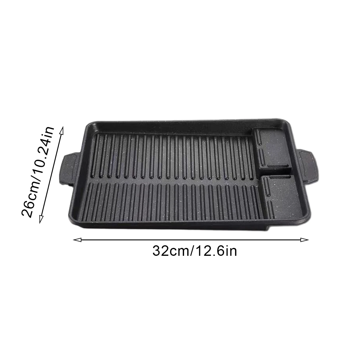 26*32cm Healthy Barbecue Plate Square Gas Compatible Pork Belly Iron Plate Diagonal Grooved Barbeque Grill BBQ Plate Kitchen