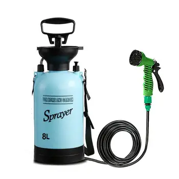 휴대용 야외 캠핑 압력 샤워, 다기능 목욕 분무기, 급수 꽃, 세차 액세서리 도구, 5L, 8L