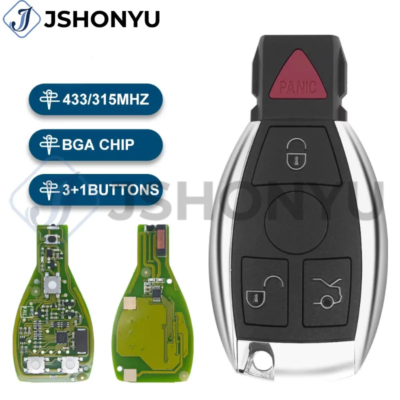 

JsHonYu FBS3 BGA NEC Chip 315MHz 433MHz Smart Remote Key for Mercedes Benz C E S Class W204 W211 W212 W221 Fob