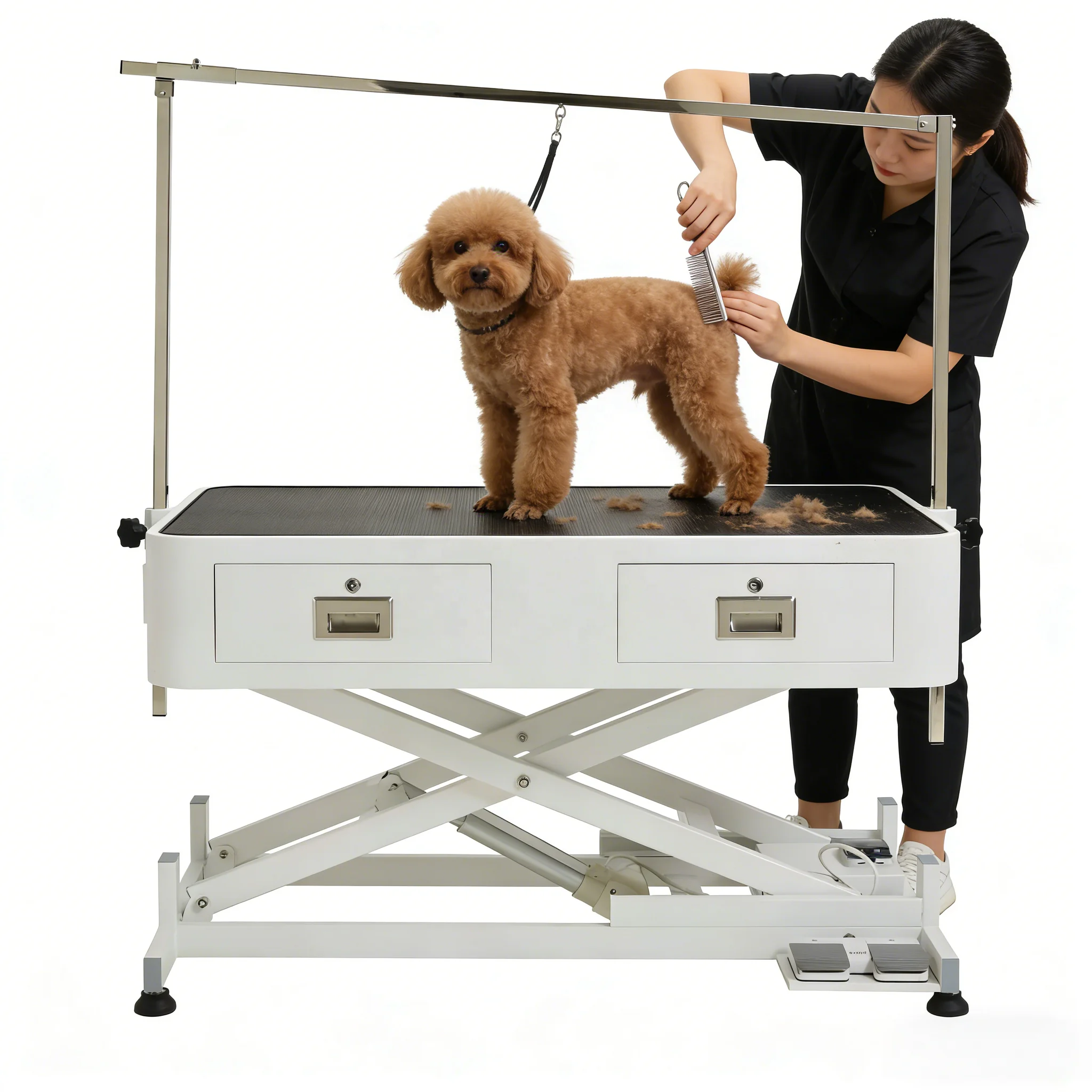 

Electric Lift Pet Grooming Table with Drawers Dog Grooming Table for Pet Grooming Salon