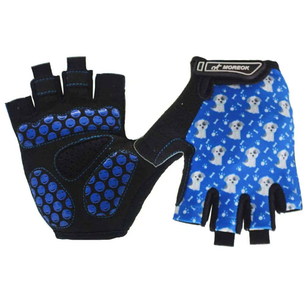 

1 пара детских перчаток для мальчиков и девочек, дышащие нескользящие детские велосипедные перчатки с половиной пальца, защита рук для занятий спортом на открытом воздухе