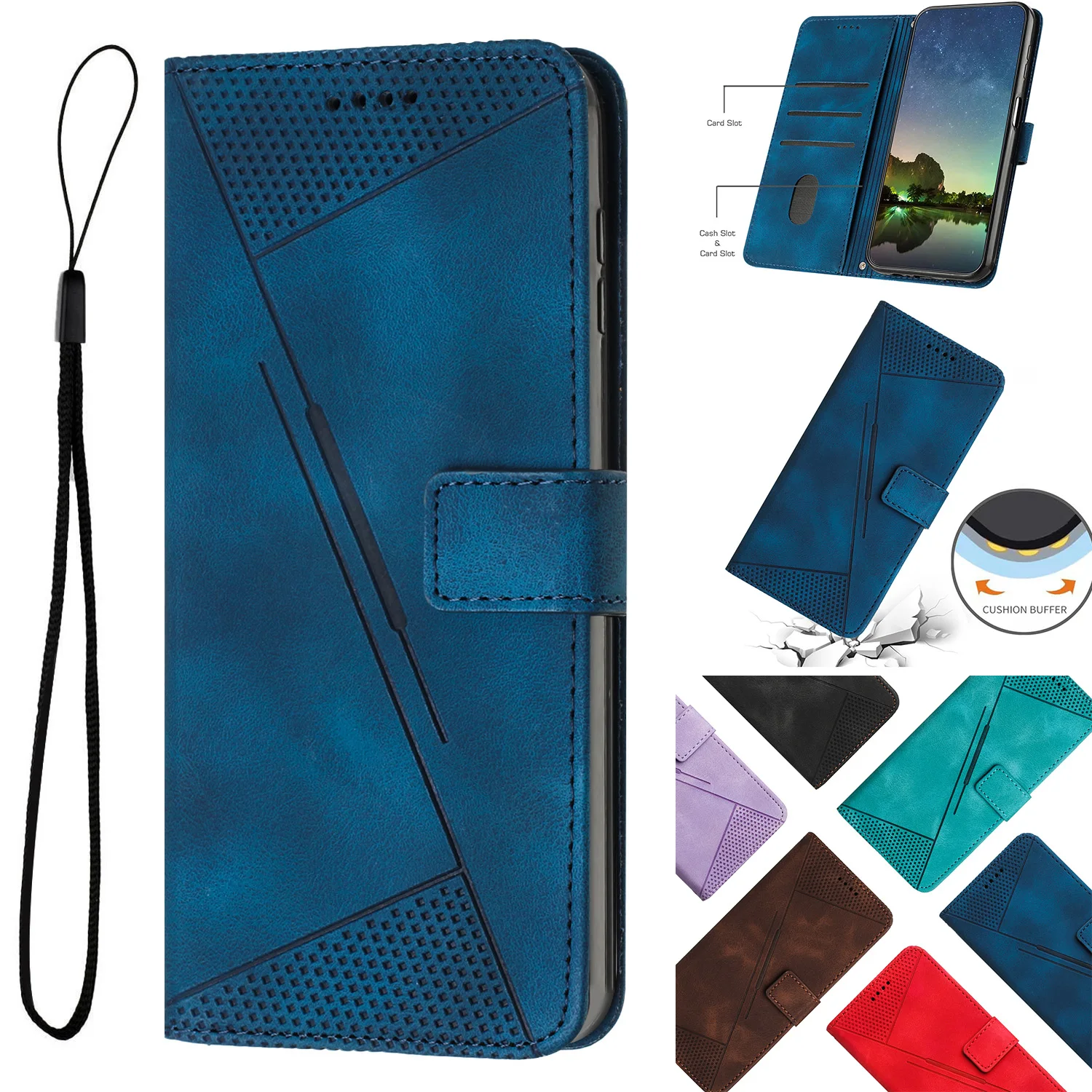 

Stand Flip Wallet Case For Samsung Galaxy S25 Edge S21 s22 S23 Plus S21 FE S21 s22 S23 Ultra Phone Cover