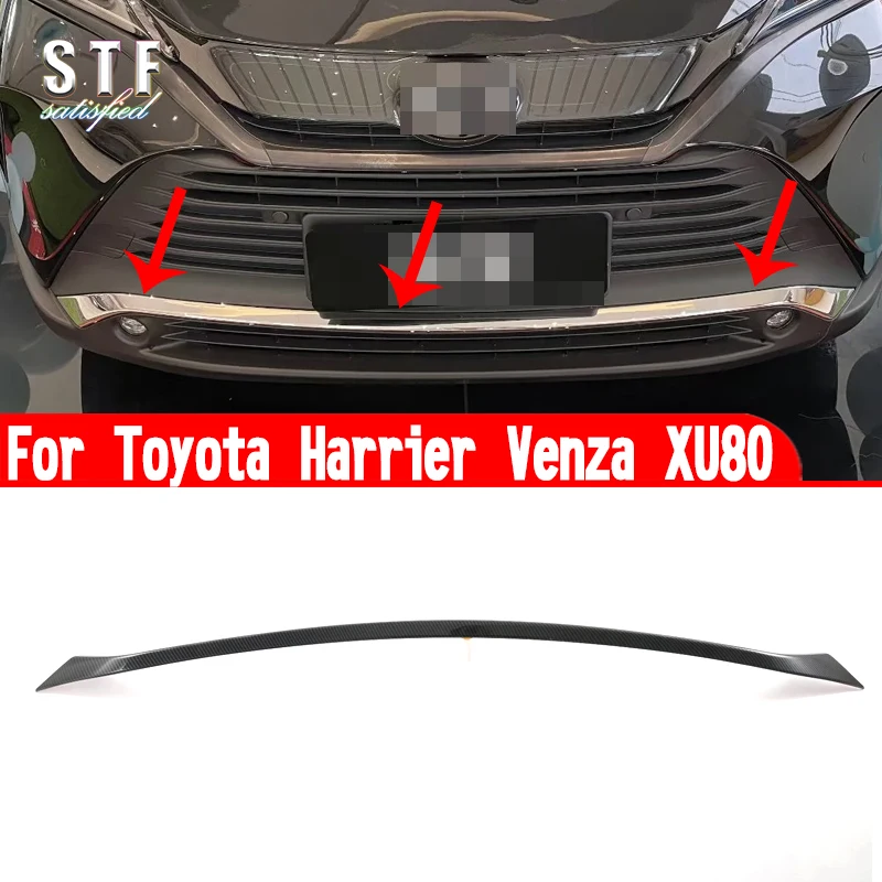 For Toyota Harrier Venza XU80 2020-2023 Car Accessories ABS Front Bumper Cover Trim Decoration Stickers