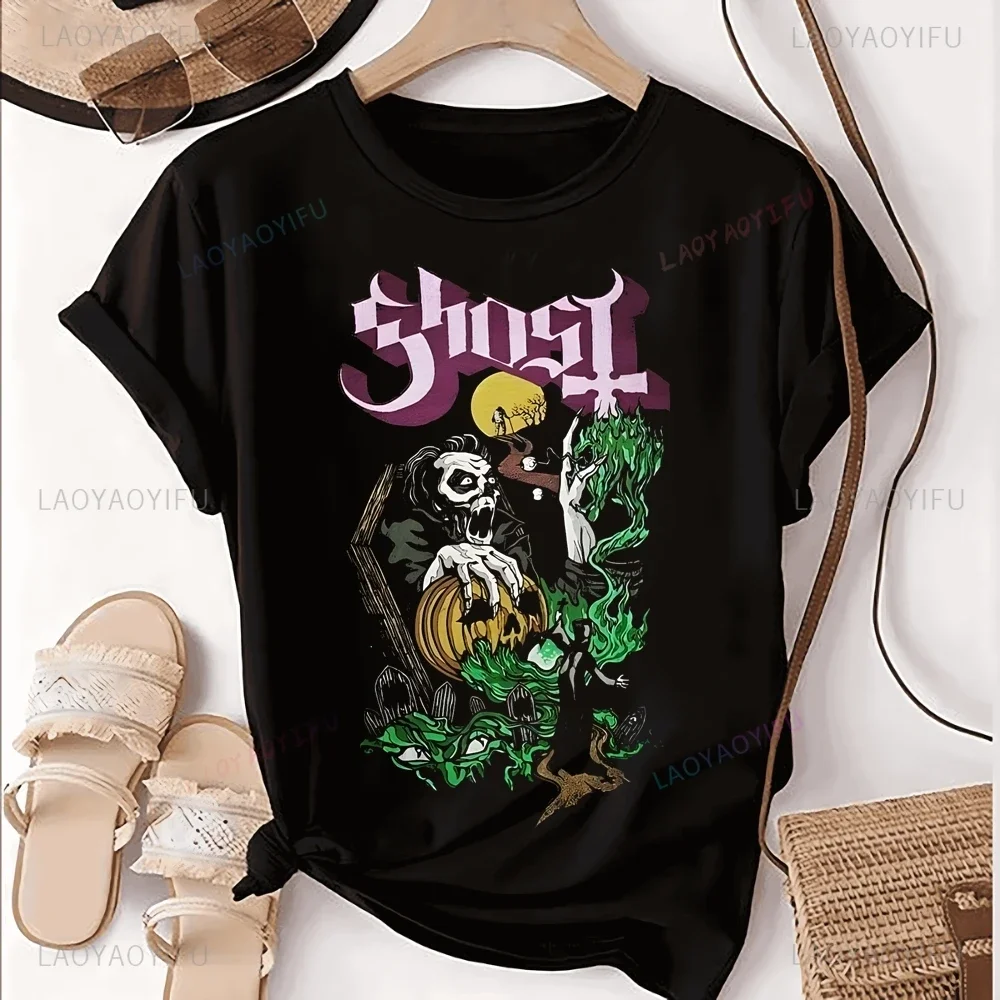 New Swedish Ghost Rock Band Printed T-shirt Top Ghost Band Trend Short Sleeve Unisex Shirt Pattern Large T-shirt