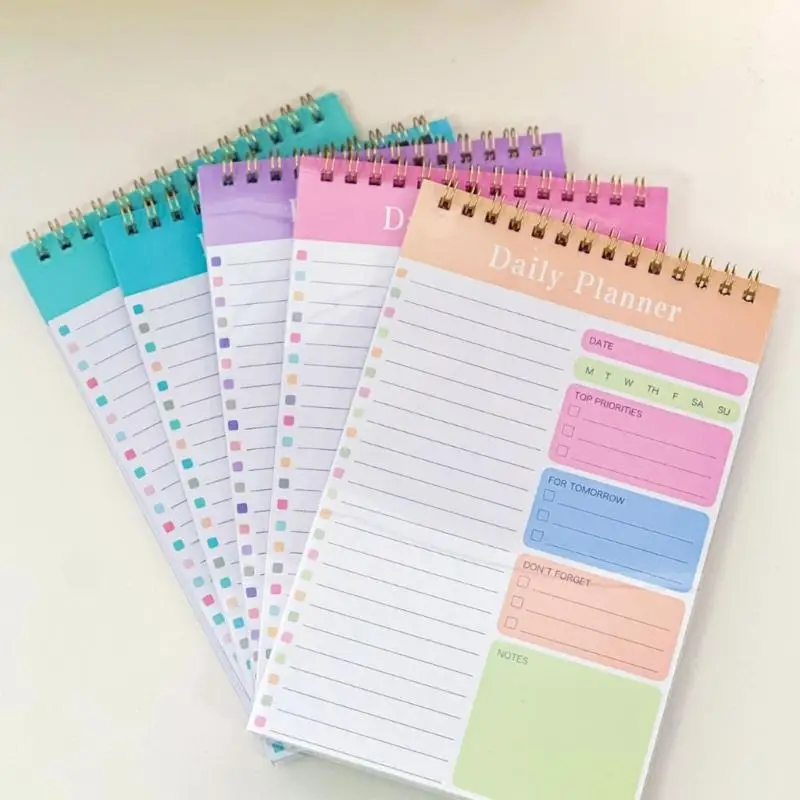 31BA 5-Piece Coil Binding Daily Planners with Checkboxes and Lined Writing Space